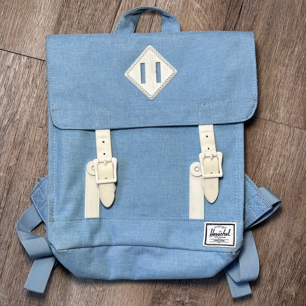 Herschel Supply Company Blue and Cream Survey Backpack Minimalist Design